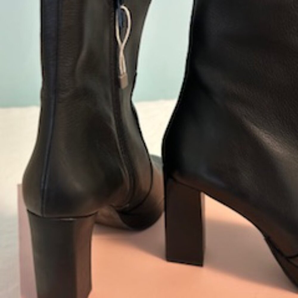 Italian Designer Leather Ankle Platform Boots Size 7---Brand New! - Picture 6 of 12